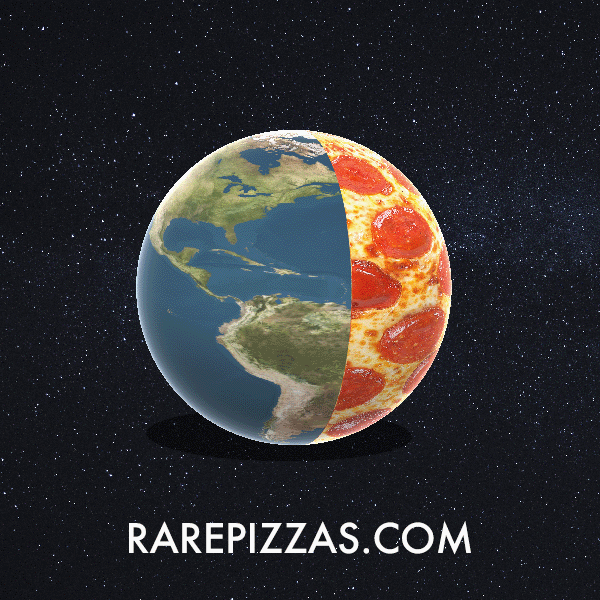 rare spinning earth pizza